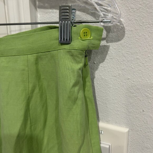 Finity Green Silk Linen Side-Zip Pants Size 8 Lightweight Elegant Trousers - Picture 4 of 9